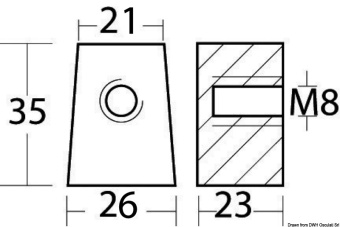 Yamaha 67C-45251-00/63D-45251-10 & Selva Magnesium Leg Anode - Osculati 43.260.51