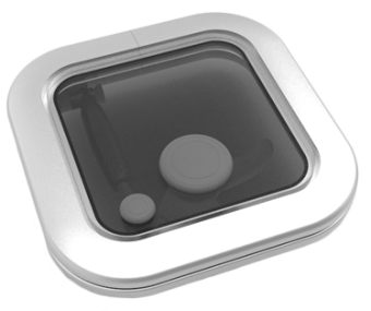 Goiot Aluminum Hatches Model 'Opal 00', Satin, Dims. 265x265mm, Hole Size 211x211mm, Mounting Depth 15mm