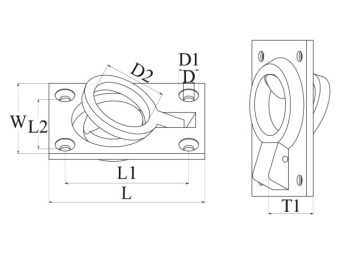 Talamex Flush Lifting Pull Rectangular 63x44mm