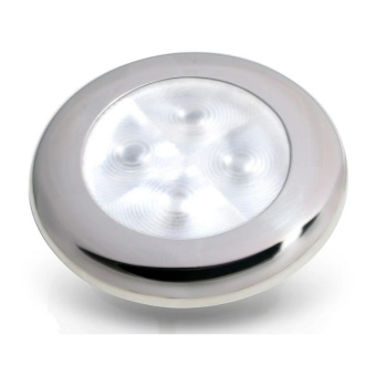 Hella Marine 2XT 980 501-521 - Slim Line Round Courtesy Lamps, White Light, Polished Stainless Steel Rim, 24V DC