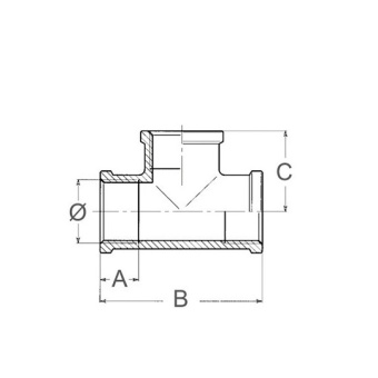 Guidi Bronze T-joint Female 3/8"