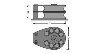 Antal S0612 - Stainless Steel 316 Block Series 65, Ball Bearing, Double Deck Block