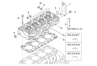 Nanni Diesel 970314917 - GASKET,CYLINDER HEAD - STD/2 NOTCH for N4.85 N4.100