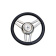 Allpa 3-Spoke Wheel 'Model 26' Stainless Steel With Black Polyurethane Rim, Ø350mm, Depth 60mm