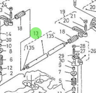 Nanni Diesel 970311011 - Rocker Shaft for 4.330TDI and 4.340TDI Engines