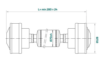 Aquadrive CVB21.20 – Moduline B20 Anti-Vibration CV Shaft System