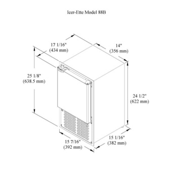 Raritan 88F515-2 Frameless Ice Machine Icerette 87 - 230V