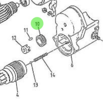 Nanni Diesel 970517313 - Starter Motor Gear 2 for HE and TDI Engines