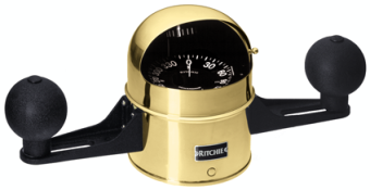 Ritchie Compass 'Globemaster D-6-S-X', 12/24/32V, Binnacle Mount, Dial Ø152,4mm/2 Of 5°, Brass