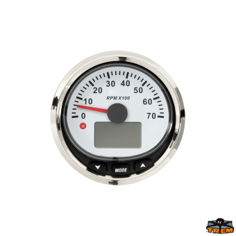 Trem L3274603 - Universal Tachometer 0-7000 RPM with Multifunction Display White Cut-Out Diameter 85 mm