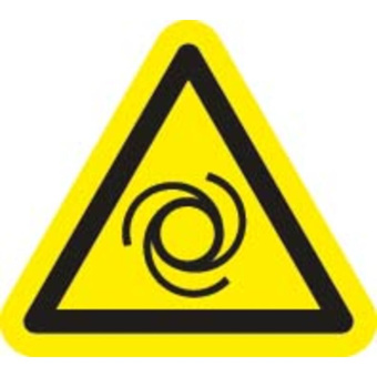 Marine Engine Starts Automatically Warning Sticker, Soft PVC, Triangular, 50×50×50 mm