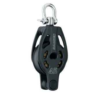 Harken 3392 - 45mm Black Magic 1-Sheave Aluminum Block Swivel, Becket