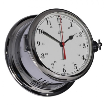 Schatz Clock Quartz Royal Brass Chrome Ø180 mm