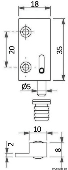 Osculati 38.395.01 - Brass Pin Hinge Right + Left cm 18 x 35