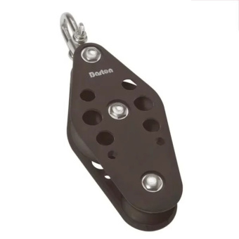 Barton N06430 – Fiddle Block Swivel Size 6 64mm, Plain Bearing, Ø44/72mm Sheaves, Max Rope 14mm