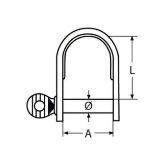 Euromarine A4 Ø4mm Short Flat Shackle