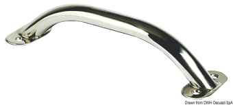 Osculati Oval Boat Handrail with External Screw Mounting, 316 Stainless Steel, 19×25 mm