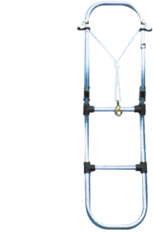 Allpa Aluminum Foldable Bathing Ladder For Inflatable Boats, 4-Steps, Dims. Unfolded 300x1130mm, Tube Ø25mm