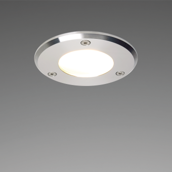 Prebit 23303705 - LED Recessed Light EB32-3 Master, V4A (AISI316L) Polished, 10-30V DC, Max. 3W, IP67, Ø85mm, Blue/Warm White