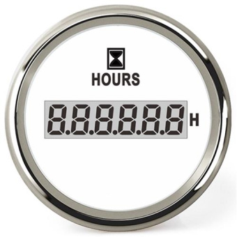 Hollex Digital Hour Meter White/Stainless Steel 9-32V
