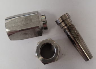 Parker 30-0786 3/8" Reusable High-Pressure Hose End, 316 Stainless Steel & Titanium
