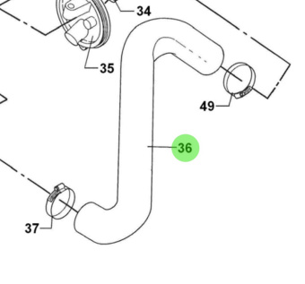 Bukh 000E8062 - Turbocharger Hose for DV48 Engines
