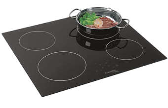 Airxcel Flush Mount Ceramic 4-Burner Cooktop 220v Touchscreen Contol 2 x 1600W