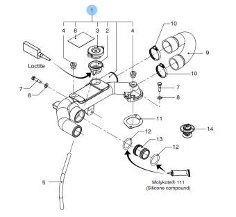 Vetus 08-00027 - Thermostat Cover Assembly D2009