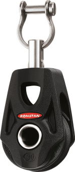 Ronstan RF35100A Series 30 Ball Bearing Orbit Block, Swivel Head Post with Slotted Pin Shackle