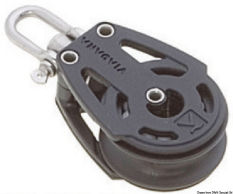Viadana Composite Ball Bearing Single Swivel Block with Shackle for Rope up to 10 mm, 38 mm Sheave