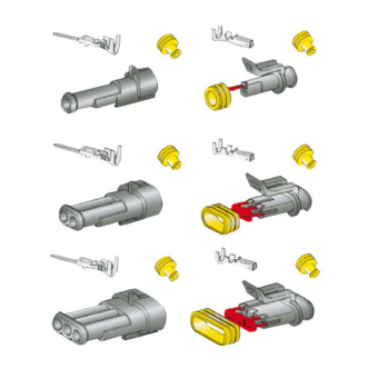 Superseal Connectors Male Connectors 2 Poles