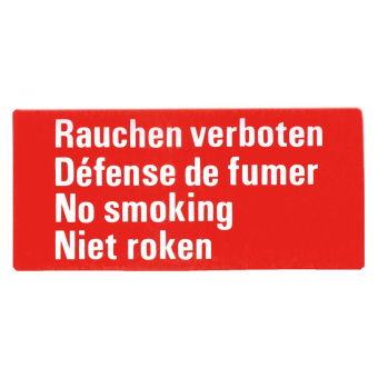 Marine No Smoking Self-Adhesive Sign in 4 Languages, Soft PVC, 150×70 mm