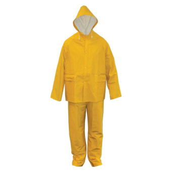 Rain Suit PVC/Rayon Yellow, Size L