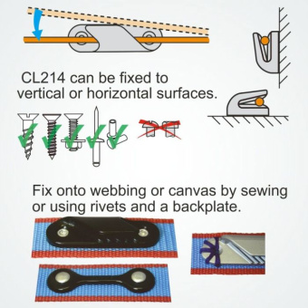 Clamcleat CL214 Fine Line Port Nylon Cleat for 2–5 mm Rope, Black