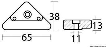 Volvo Penta 872793 DPX Zinc Leg Anode - Osculati 43.553.00