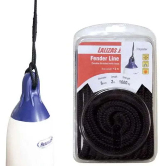 Ocean 908131 - Cabo Fender Line, Double Braided W/ Loop, Diam. 10mm, L 2m, Polyester, Black