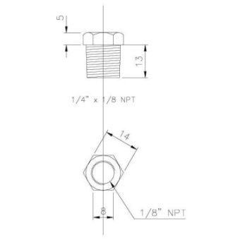 Wema 150900 Adapter F 1/8'' > M1/4''