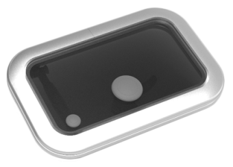 Goiot Aluminum Hatches Model 'Opal 20', Satin, Dims. 401x256mm, Hole Size 347x202mm, Mounting Depth 15mm