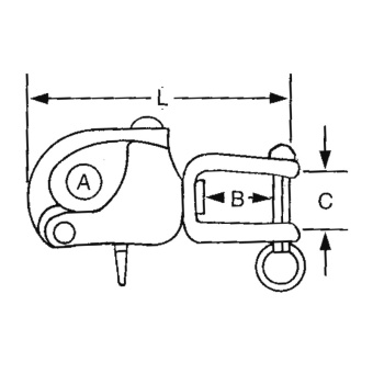 AISI 316 Snap Shackle With Swivel Fork 90 mm
