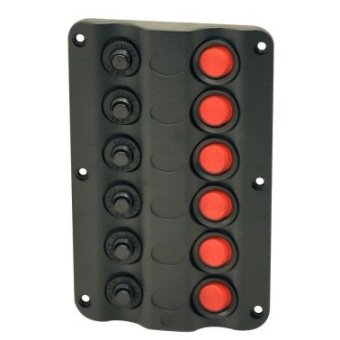 Euromarine Interior Electrical Panel - 6 Illuminated Red Switches