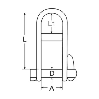 Belship 722565 - Forged Polished Stainless Steel AISI 316 Key Pin D-Shackle With Bar 5mm (10 pcs)