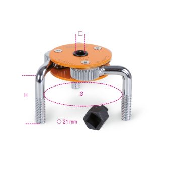 Beta 014930077 - Self-Adjusting Oil Filter Wrench With 3 Arms For Right And Left Hand Tightening