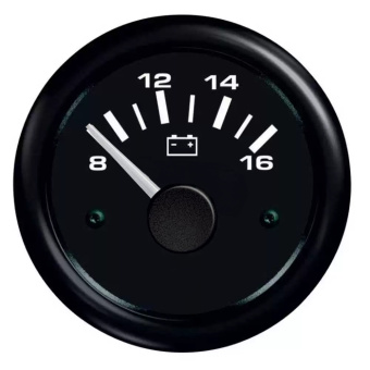 Uflex 60529WK - Ultra Black Voltmeter 8-16 VDC