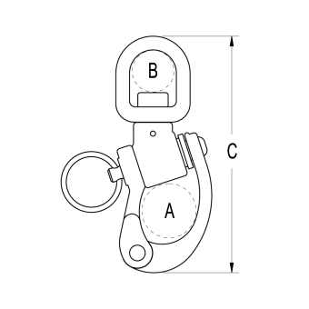 Ronstan RF6111 Swiveling Small Bail Trunnion Snap Shackle 70mm