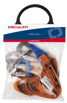 Osculati 23.156.02 - Euro Lightline Safety Line 2m + 3 Shackles Fast Opening