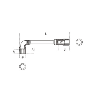 Beta 009320010 - Double Ended Hexagon / Bi-Hex Offset Socket Wrench 10 mm