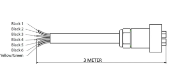Vetus ECG3/6 - Electric Gear Cable, 6 Wires, 3 meter