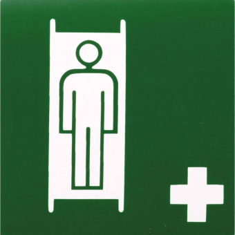 Marine Stretcher Location Identification Sticker, Soft PVC, Green & White