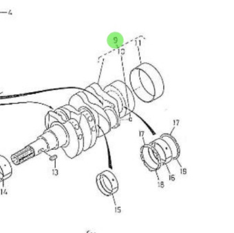 Nanni Diesel 970141515 - Complete Crankshaft for 2.40HE Engines