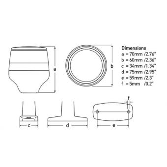Hella Marine Naviled 360 Compact Lights With Pole Black